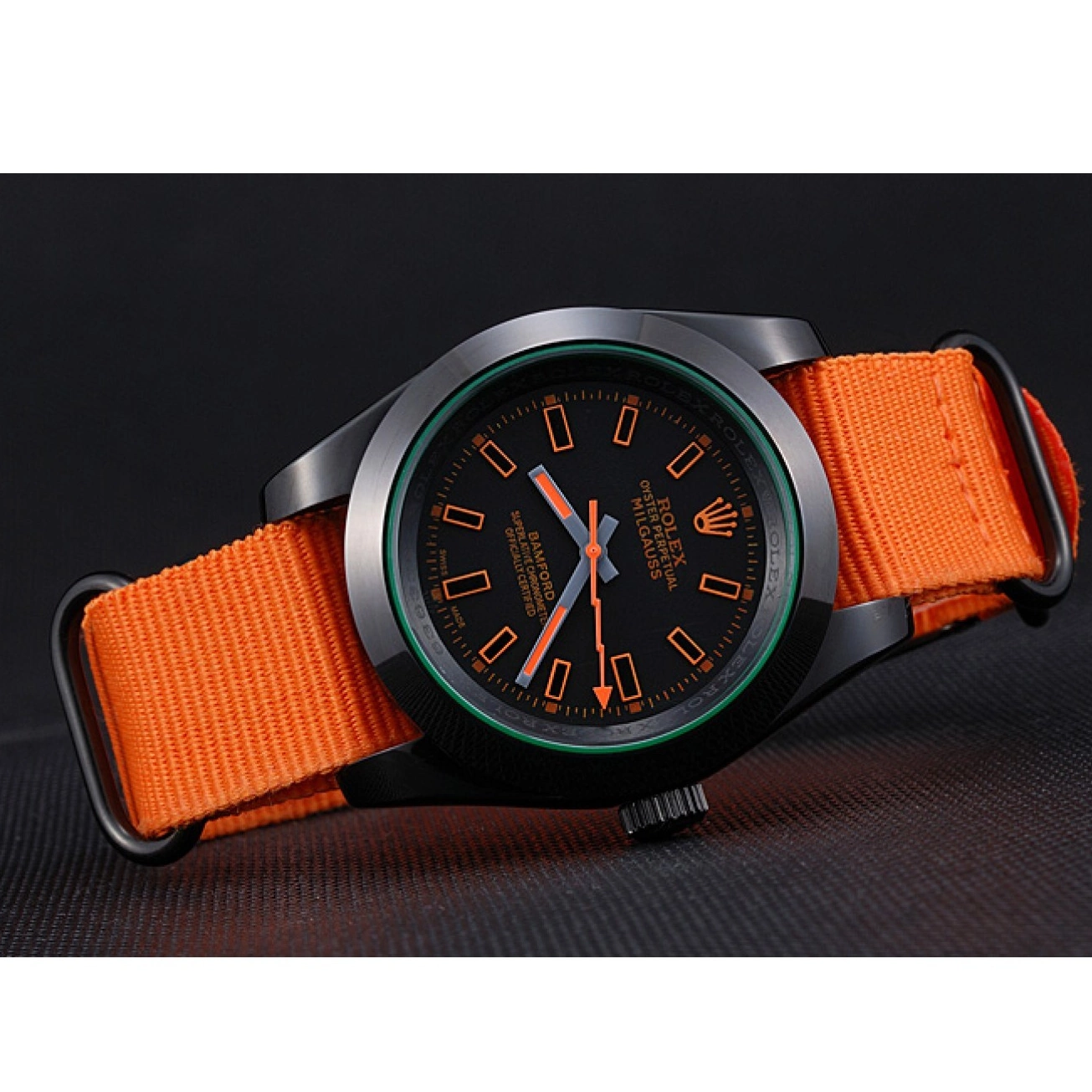 Good copy rolex watches Bamford Nylon Strap Rolex Milgauss Orange 622003 0817